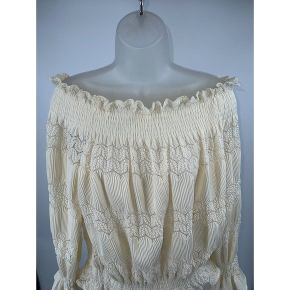 Acacia Women Off Shoulder Blouse Sexy Lace Crochet Tops Long Sleeve Blouse Size - Picture 7 of 9